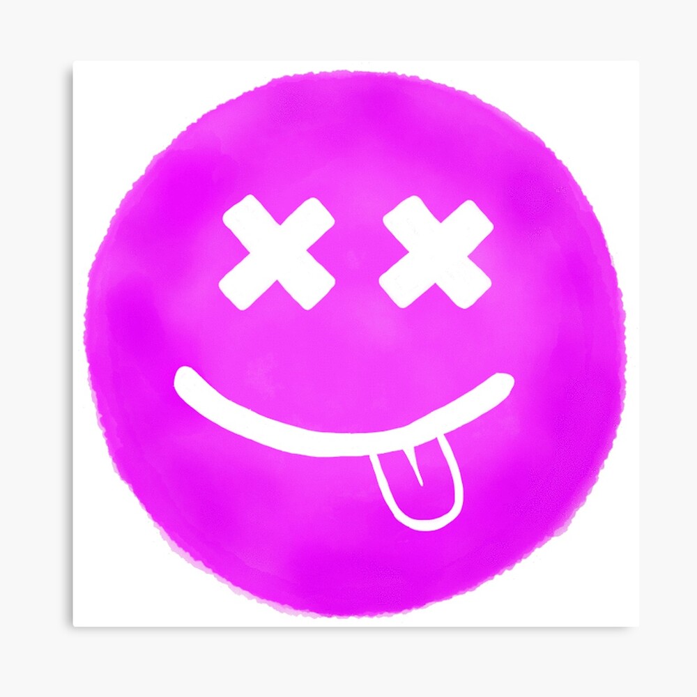 Purple Tongue Out Smiley Face - X Eyes | Sticker