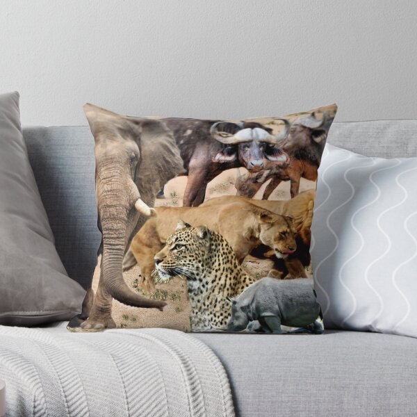 AFRICA'S BIG 5 - DIE GROOT 5 Throw Pillow