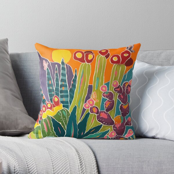 Butterfly Sunset Throw Pillow