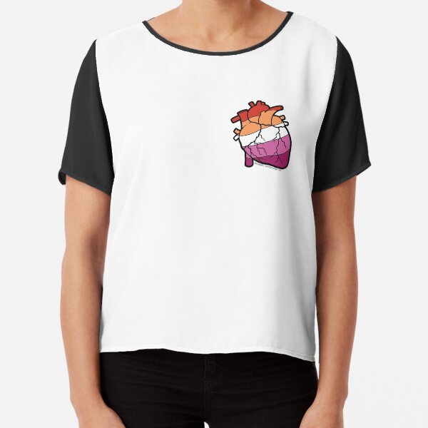 Lesbian Pride Anatomical Heart Chiffon Top
