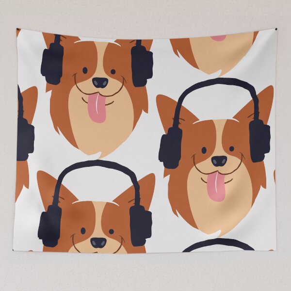 Item preview, Cutest Brown Papillon Cartoon Dog On Headphone - Cool Papillon Pocket Graphic Art  designed and sold by sportsimpact.
