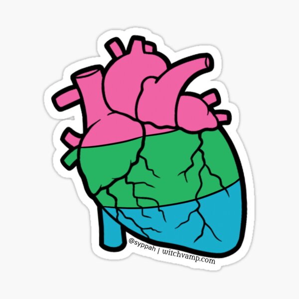 Polysexual Pride Anatomical Heart Sticker