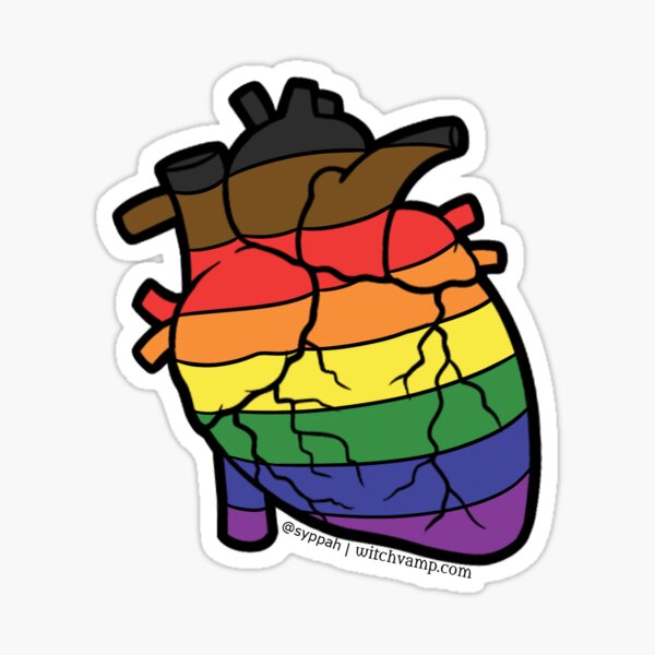 PoC Inclusive LGBT / Gay Pride Anatomical Heart Sticker