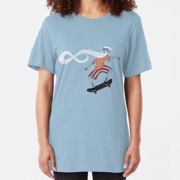 The Ancient Skater, Forever Skate ukiyo e style Slim Fit T-Shirt