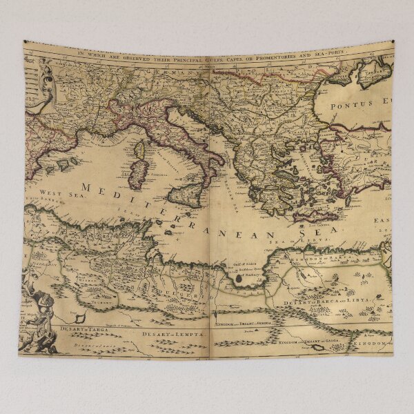 Item preview, Vintage Map of The Mediterranean Sea (1685) designed and sold by BravuraMedia.