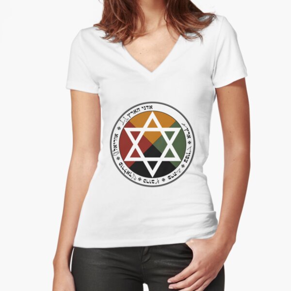 Earth Pentacle Fitted V-Neck T-Shirt