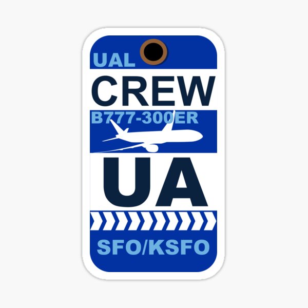 UA Boeing 777-300ER Crew San Francisco SFO Sticker
