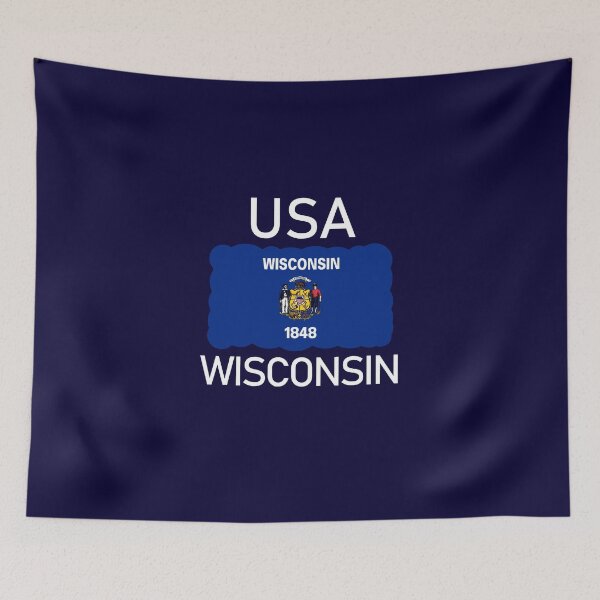 Item preview, Wisconsin USA State Flag design designed and sold by GetItGiftIt.