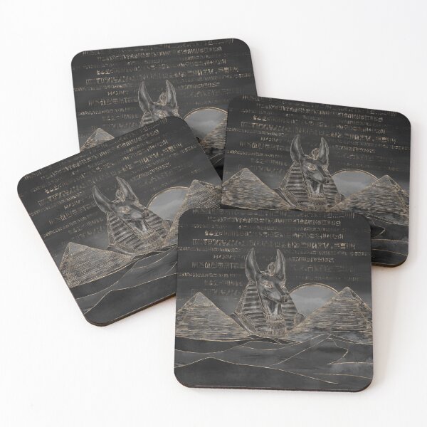 Item preview, Anubis on Egyptian pyramids landscape designed and sold by Nartissima.