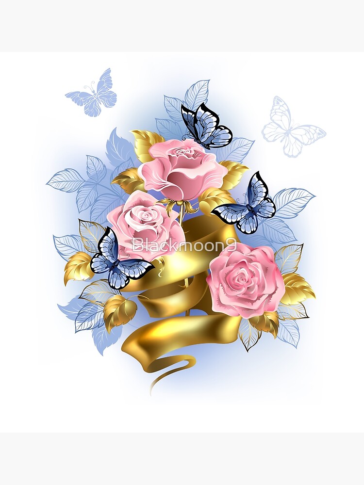 Bloom Medium Flower Dark Pink Sapphire Necklace in Rose Gold