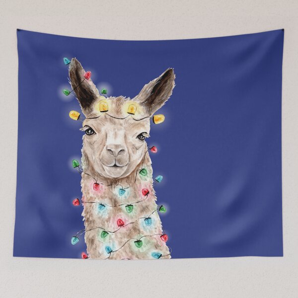 Item preview, Llama with Fairy Lights - Watercolour Painting designed and sold by Pattokarts.
