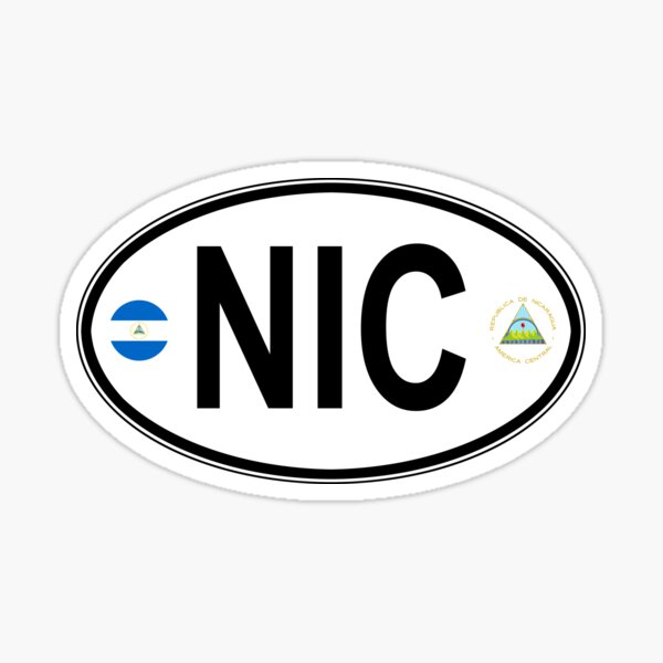 Item preview, Nicaragua Oval Country Code Decal designed and sold by rogue-design.