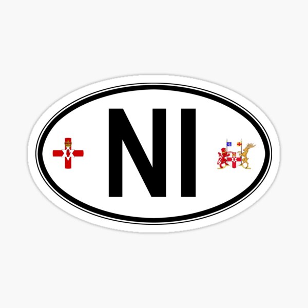 Item preview, Northern Ireland Oval Country Code Decal designed and sold by rogue-design.