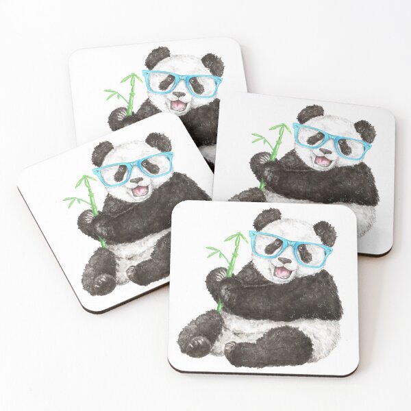 Item preview, Panda with Blue Glasses - Watercolour Painting designed and sold by Pattokarts.