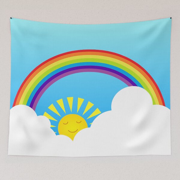 Item preview, Fun summer rainbow sun and clouds designed and sold by mrhighsky.