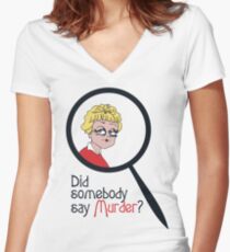 Did Somebody Say Murder? Women's Fitted V-Neck T-Shirt