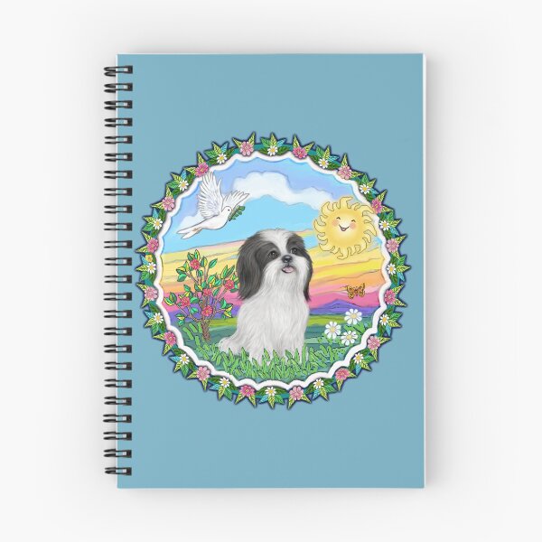 Item preview, Wreath 1 - Sunny Day with a Black and White Shih Tzu designed and sold by JeanBFitzgerald.