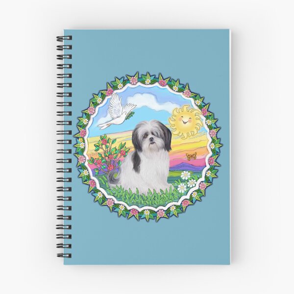 Item preview, Wreath 1 - Sunny Day with a Black and White Shih Tzu (A) designed and sold by JeanBFitzgerald.