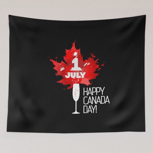Item preview, Happy Canada Day Red Maple Leaf 1st of July Wine Glass Cute Funny designed and sold by alenaz.
