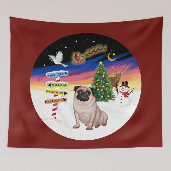 Item preview, Christmas Signs -  Pug (fawn) designed and sold by JeanBFitzgerald.