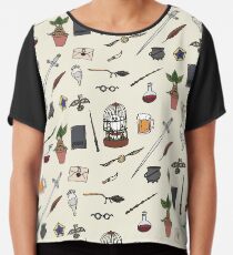 Owl and wand Chiffon Top
