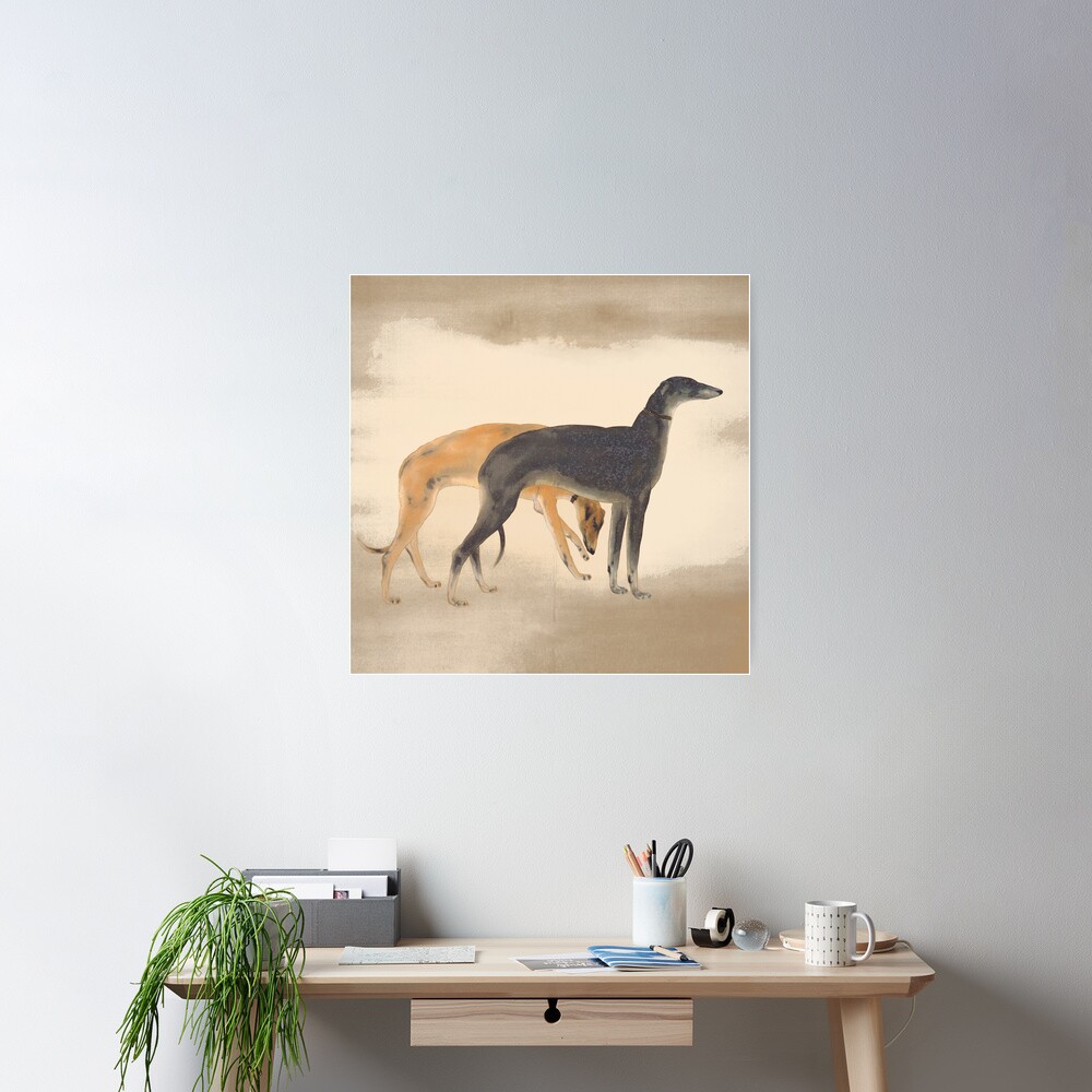 Two Greyhounds Poster