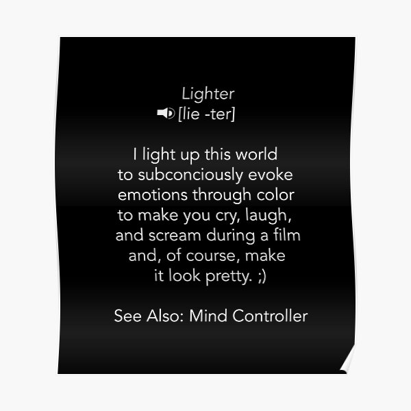 "Define Lighter White Text1" Poster by jctools Redbubble