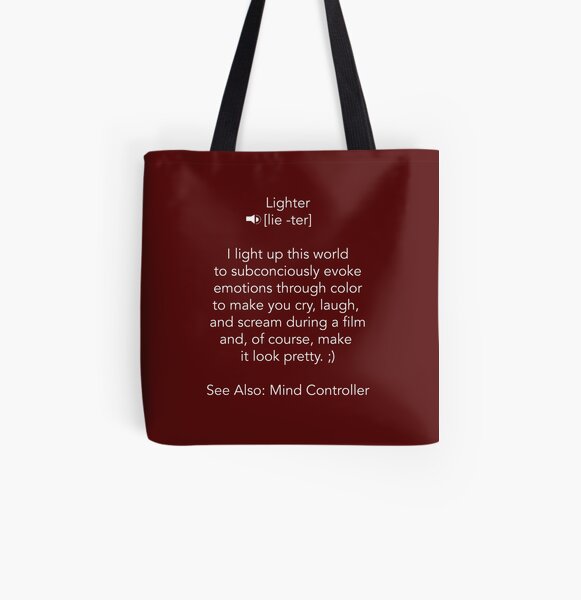 Define Lighter - White Text1 All Over Print Tote Bag