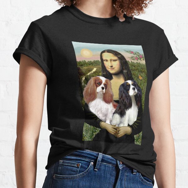 Mona Lisa and her Two Cavalier King Charles Spaniels Classic T-Shirt