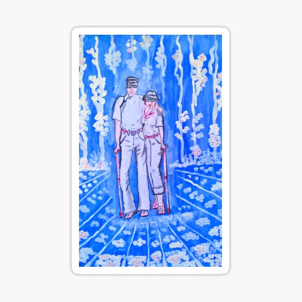 an-old-couple-in-the-blue-garden-love-forever-sticker-for-sale-by