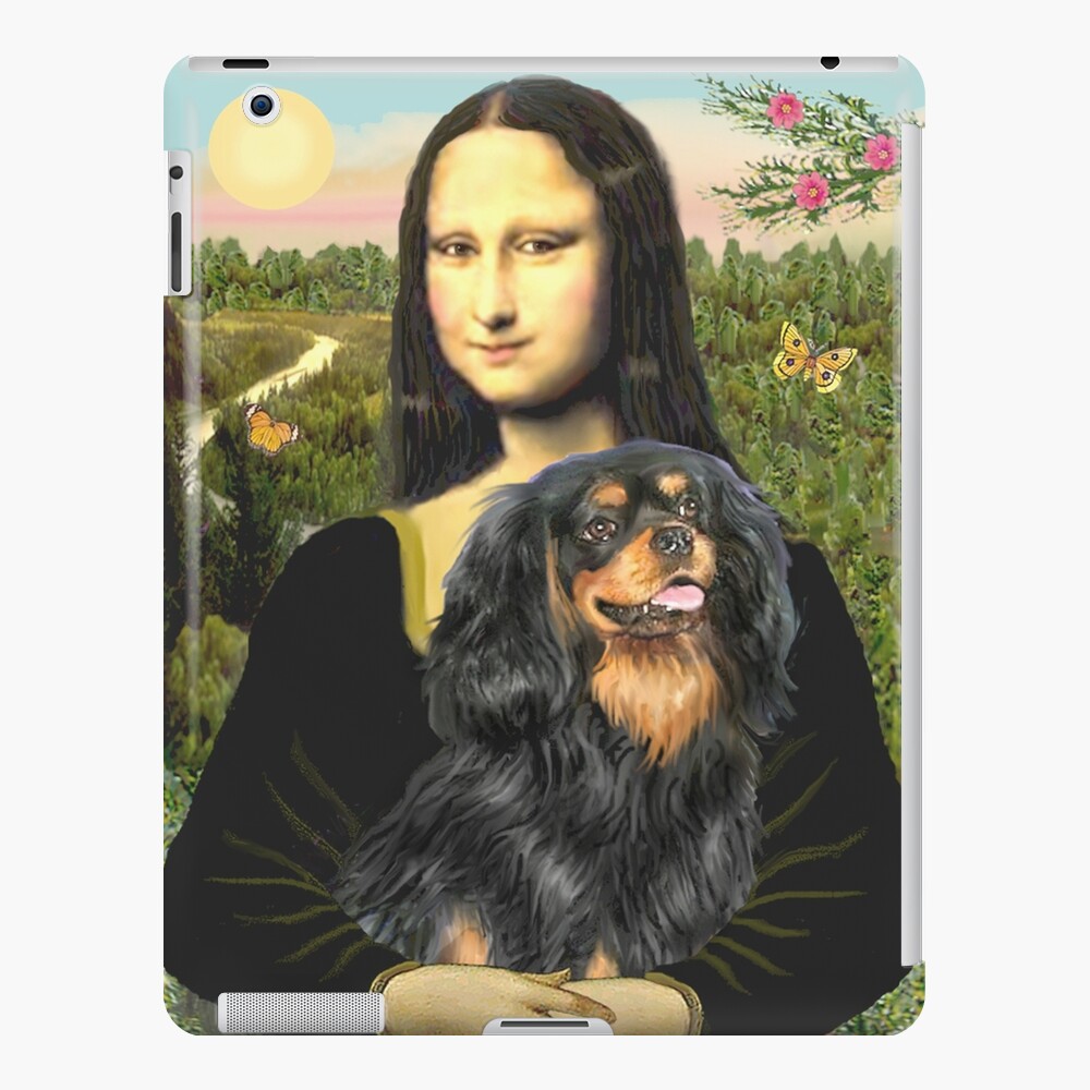 Mona Lisa and her Cavalier King Charles Spaniel (black and tan) iPad Case & Skin