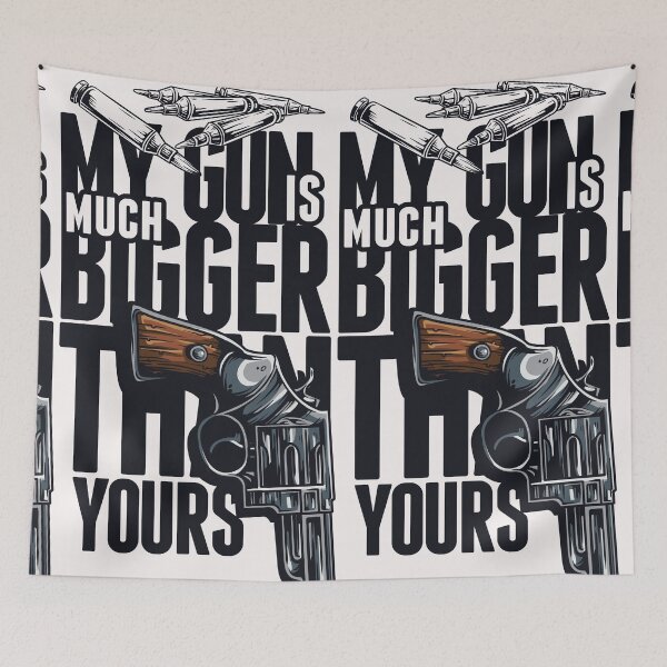 Item preview, My Gun is Much Bigger Than Yours - Cool Gun And Bullet Graphic Art  designed and sold by sportsimpact.