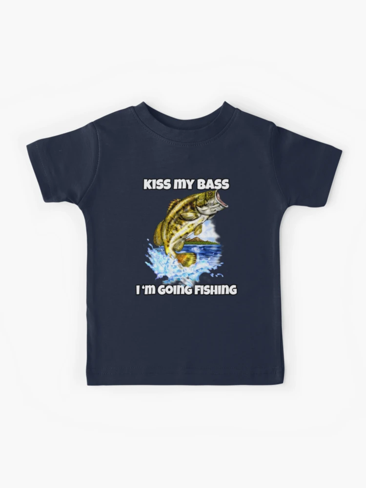 Kiss My Bass Funny Fishing T Shirt (X-Large, Irish Green) 