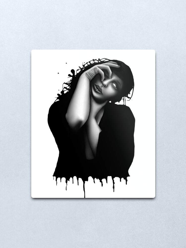 Alternate view of Descend (Colour pencil) Metal Print