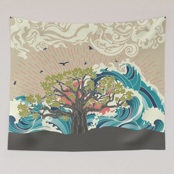 Item preview, Sunset sea and Baobab tree  designed and sold by AnnArtshock.