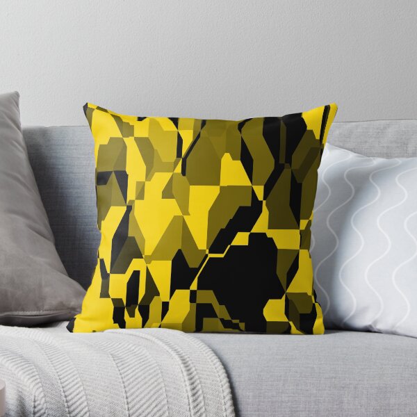 Black and gold Throw Pillow