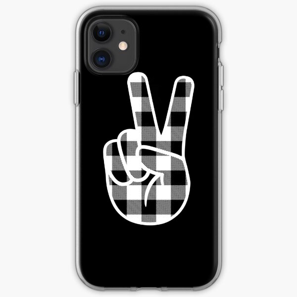Peace - White/Black Lumberjack iPhone Soft Case