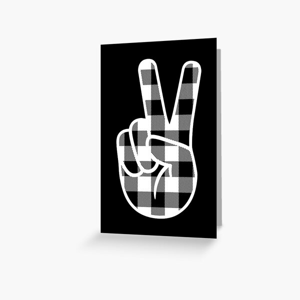 Peace - White/Black Lumberjack Greeting Card