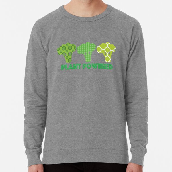 'Powered by Veg' Broccoli Vegan Design Lightweight Sweatshirt