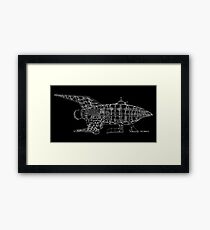 Old Bessie U.S.S. Planet Express Schiffs-Skelett-Bauplan Gerahmtes Wandbild