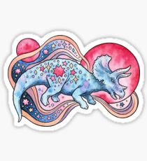 Star Tricera | Cosmic Dinosaur Watercolor Sticker