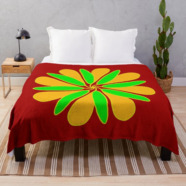 Item preview, Yellow and green motifs on a red background designed and sold by Tony Ruther.