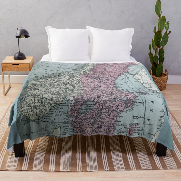 Item preview, Norway and Sweden, vintage map designed and sold by djrunnels.