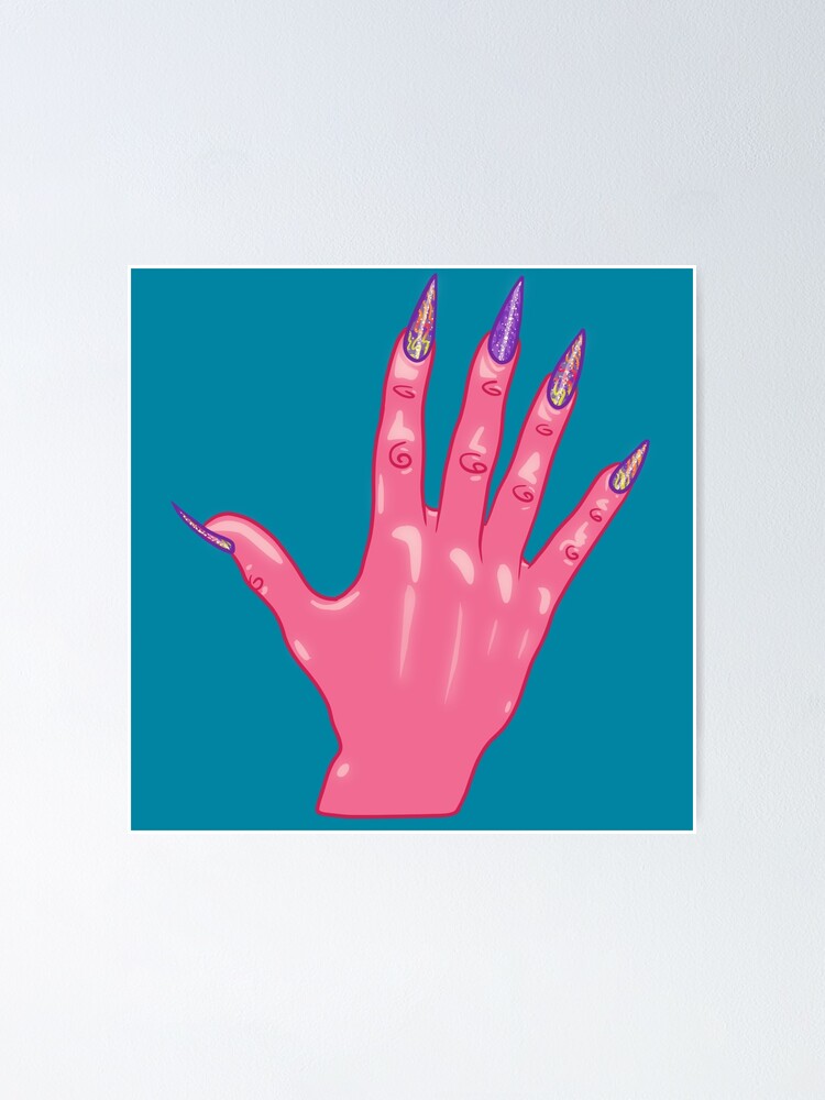 "5 Five Acrylic Nails ASL" Poster by revonthem Redbubble