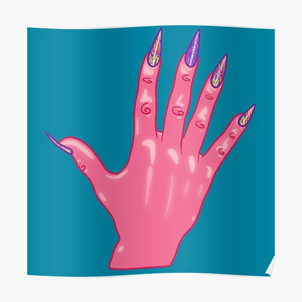 "5 Five Acrylic Nails ASL" Poster by revonthem Redbubble