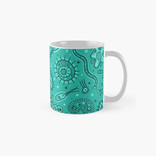 Cartoon Microbes - Green Classic Mug