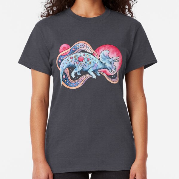 Star Tricera | Cosmic Dinosaur Watercolor Classic T-Shirt