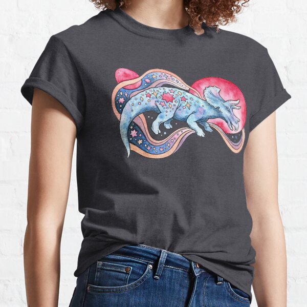 Star Tricera | Cosmic Dinosaur Watercolor Classic T-Shirt