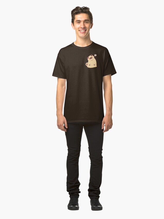 Alternate view of Cute & Confused Chubby Pixel Pug Classic T-Shirt