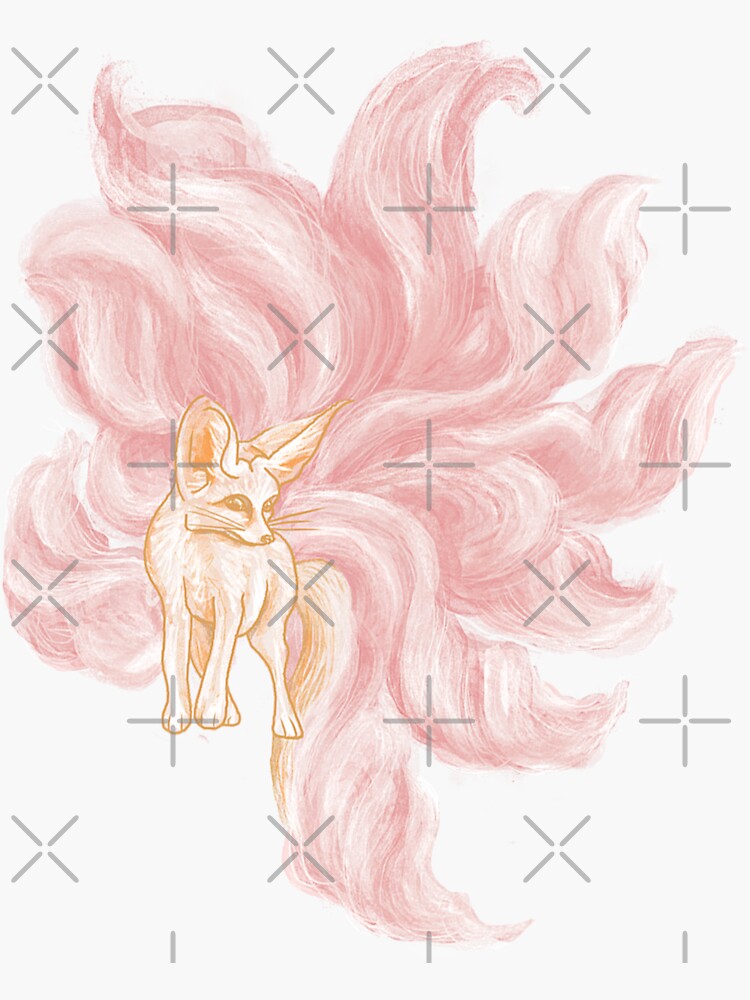 Thumbnail 3 of 3, Sticker, Mythological Candy Masquerade Fennec Fox designed and sold by tinaschofield.